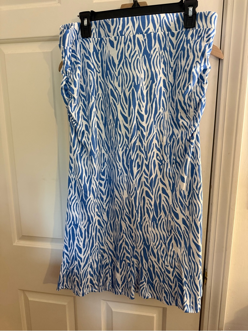 DVF Blue & White Zebra Print Skirt